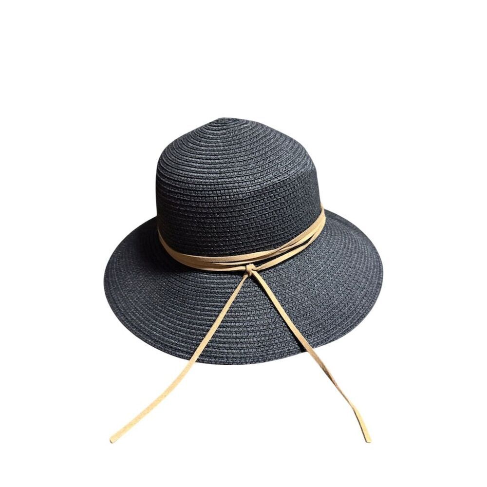 Nicole Marciano Women's Black Wide Brim Sun Hat Summer Casual